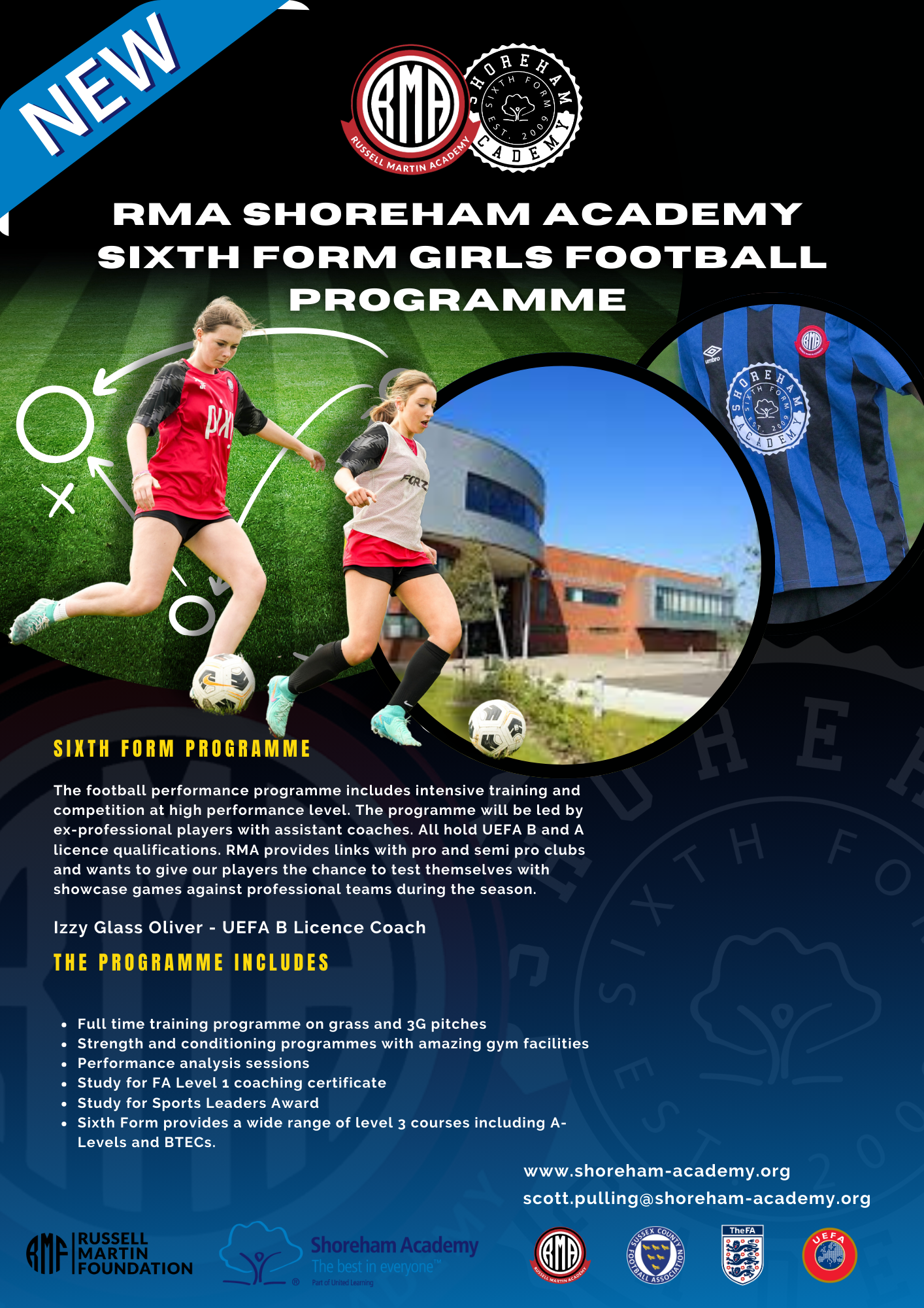 New for 2025 RMA Shoreham Academy Girls Football Programme